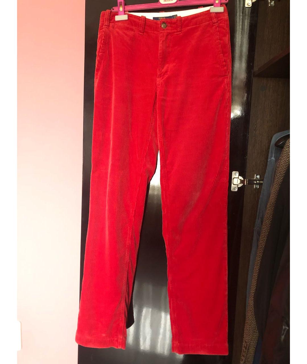 POLO RALPH LAUREN Красные прямые брюки, фото 9