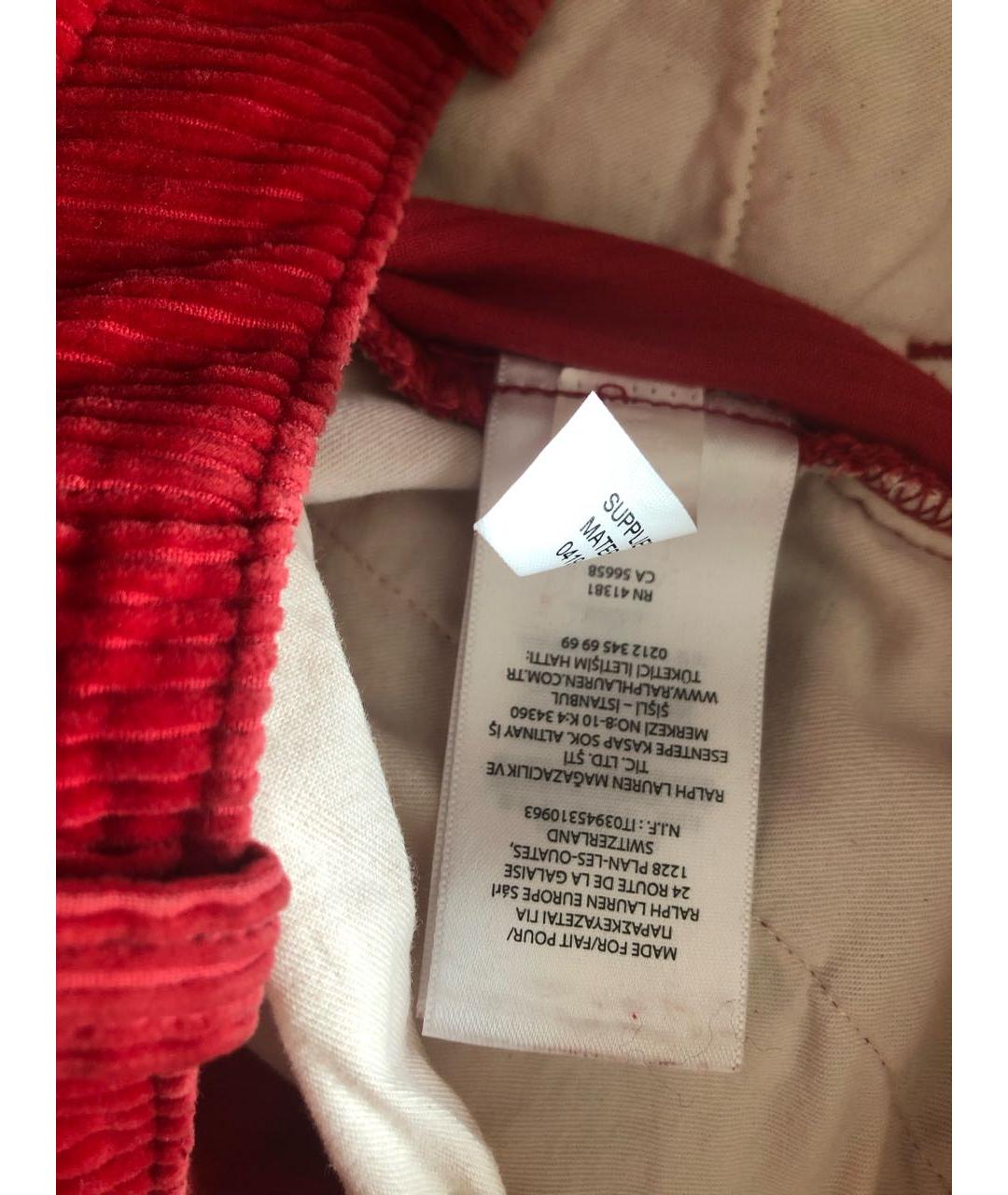 POLO RALPH LAUREN Красные прямые брюки, фото 8