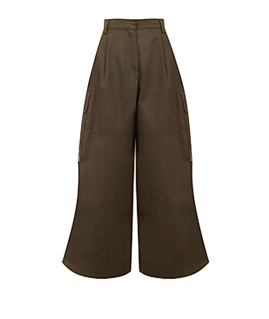 VALENTINO Хаки хлопковые брюки широкие, фото 1