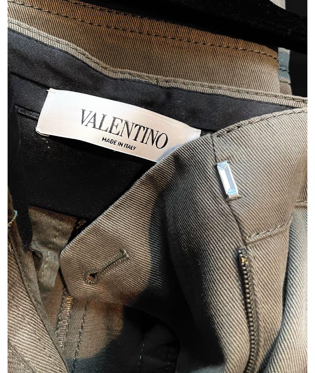 VALENTINO Хаки хлопковые брюки широкие, фото 5
