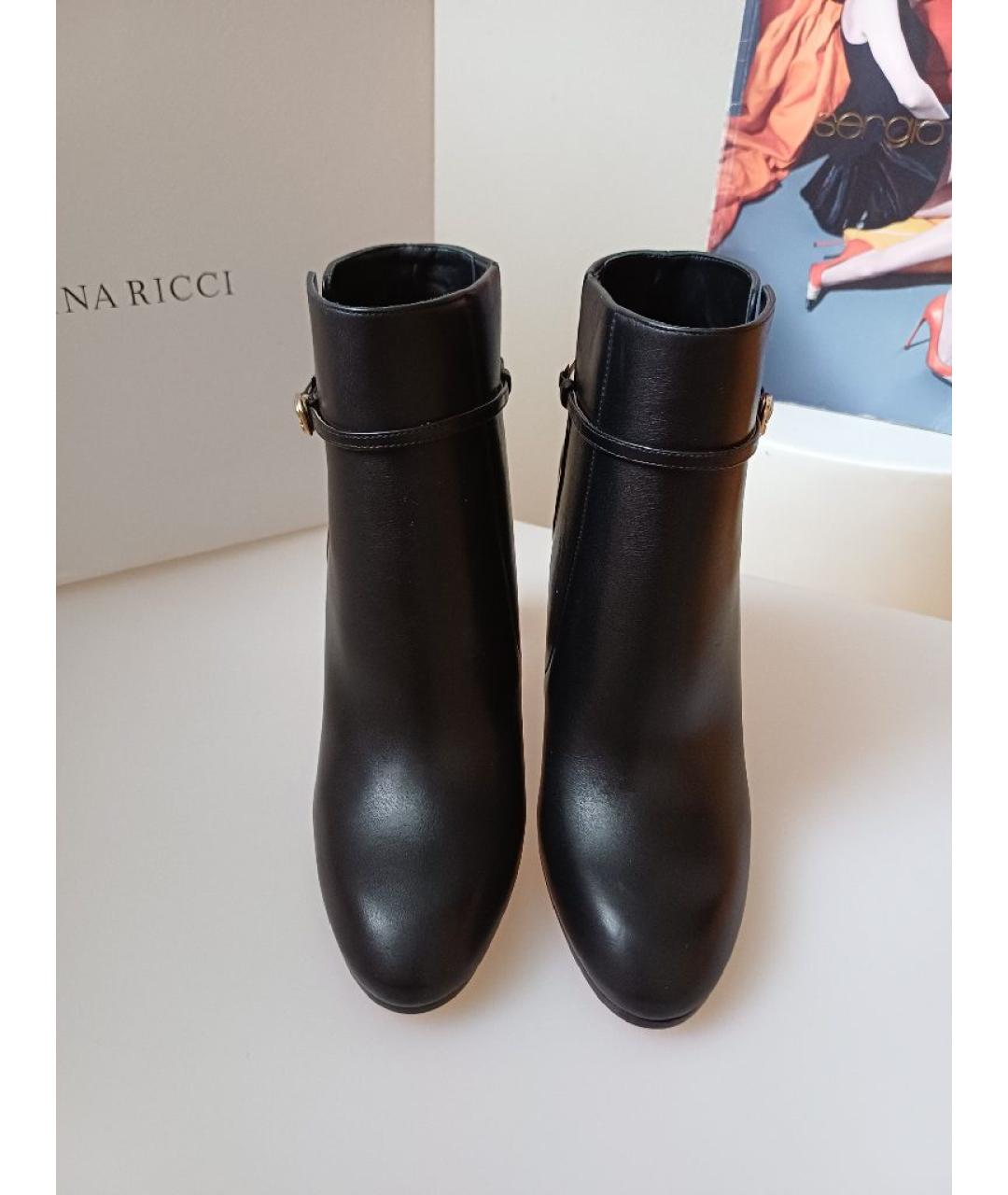 NINA RICCI Черные кожаные ботильоны, фото 7