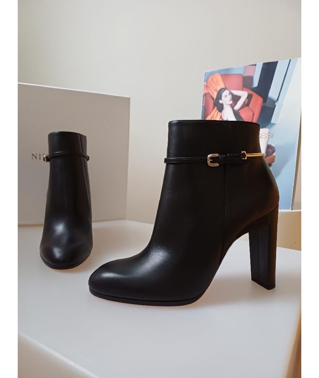 NINA RICCI Черные кожаные ботильоны, фото 5