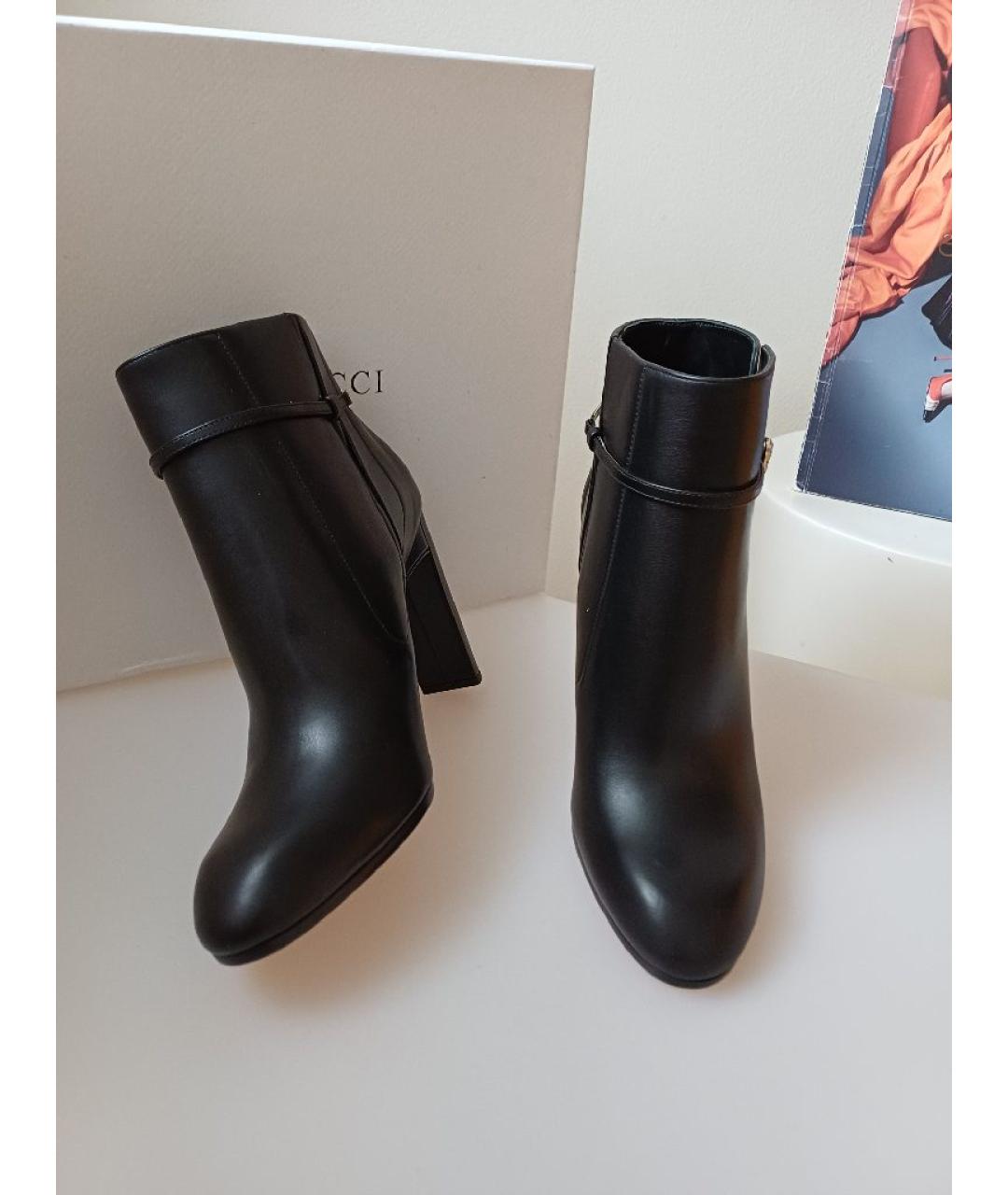 NINA RICCI Черные кожаные ботильоны, фото 6