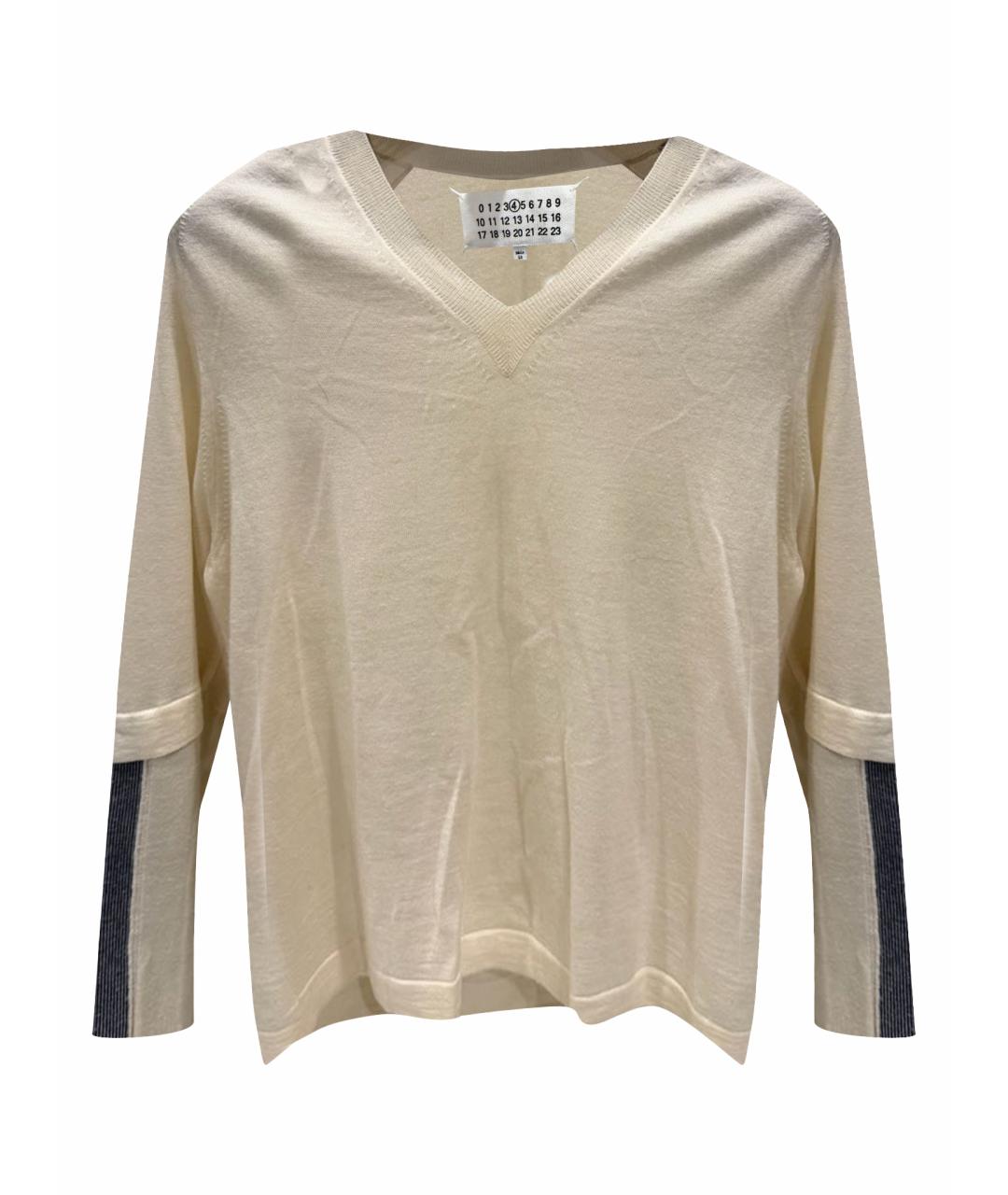 MAISON MARGIELA Бежевый шерстяной джемпер / свитер, фото 1