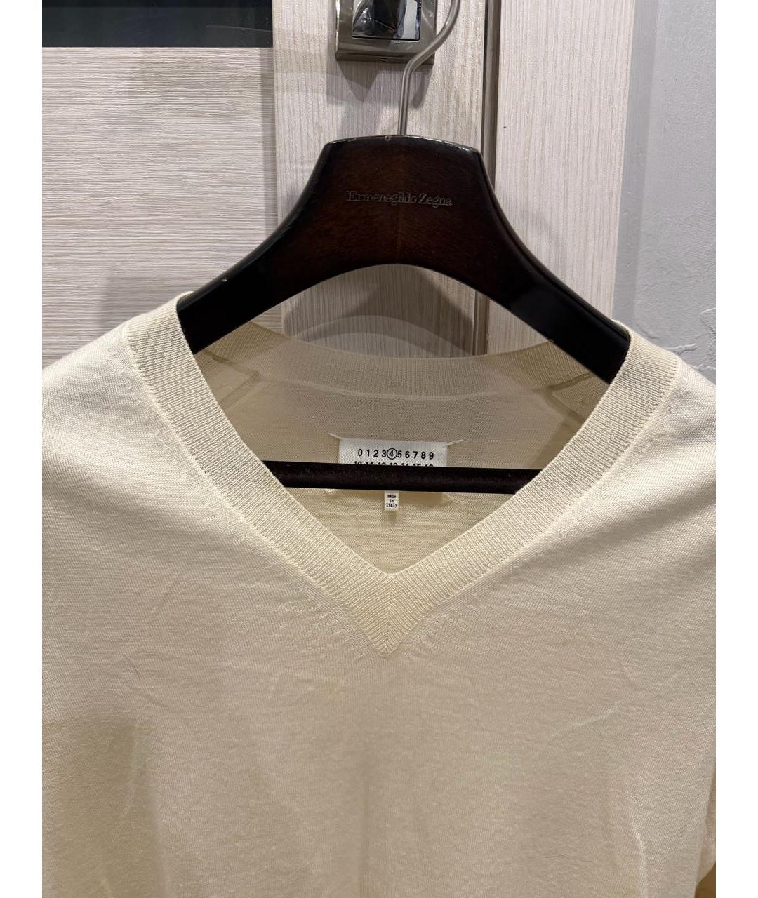 MAISON MARGIELA Бежевый шерстяной джемпер / свитер, фото 4