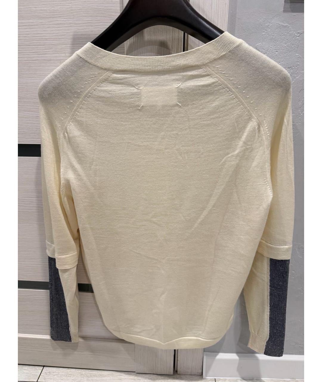 MAISON MARGIELA Бежевый шерстяной джемпер / свитер, фото 2