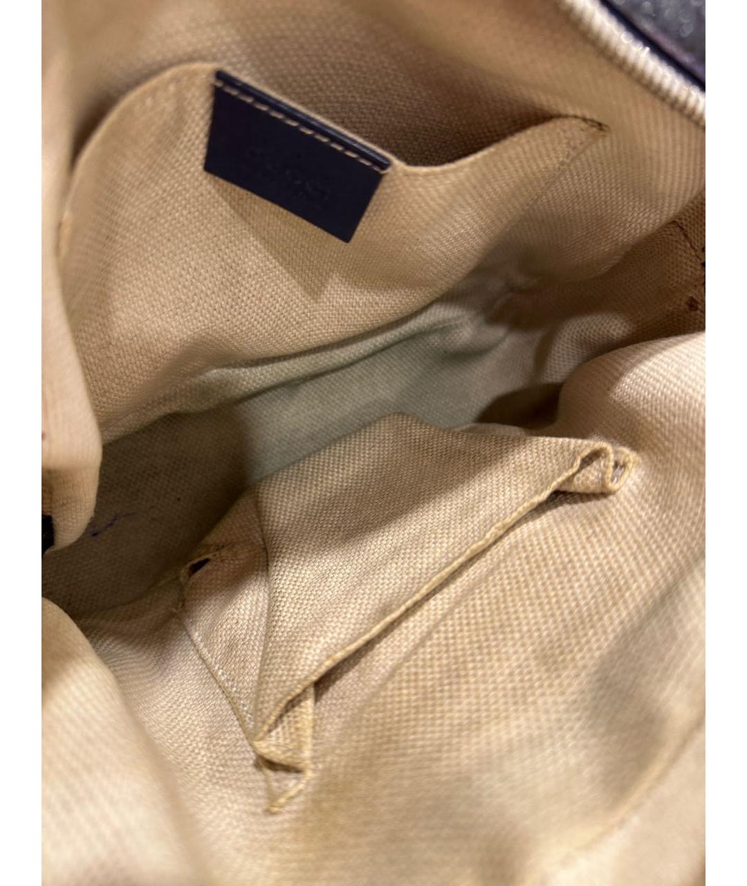 GUCCI Темно-синяя сумка через плечо из лакированной кожи, фото 6