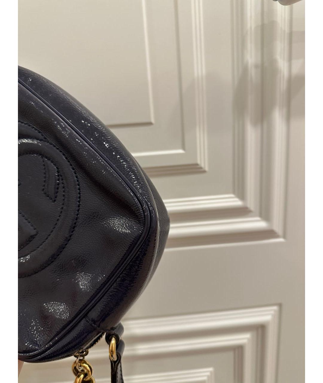 GUCCI Темно-синяя сумка через плечо из лакированной кожи, фото 5