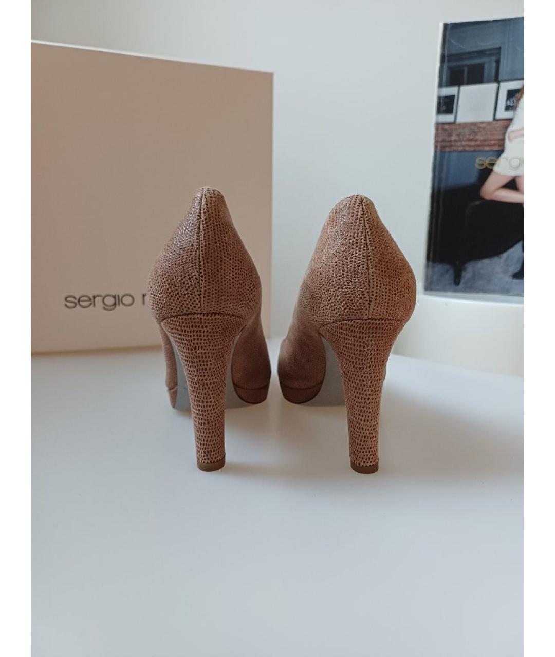 SERGIO ROSSI Бежевые кожаные туфли, фото 7