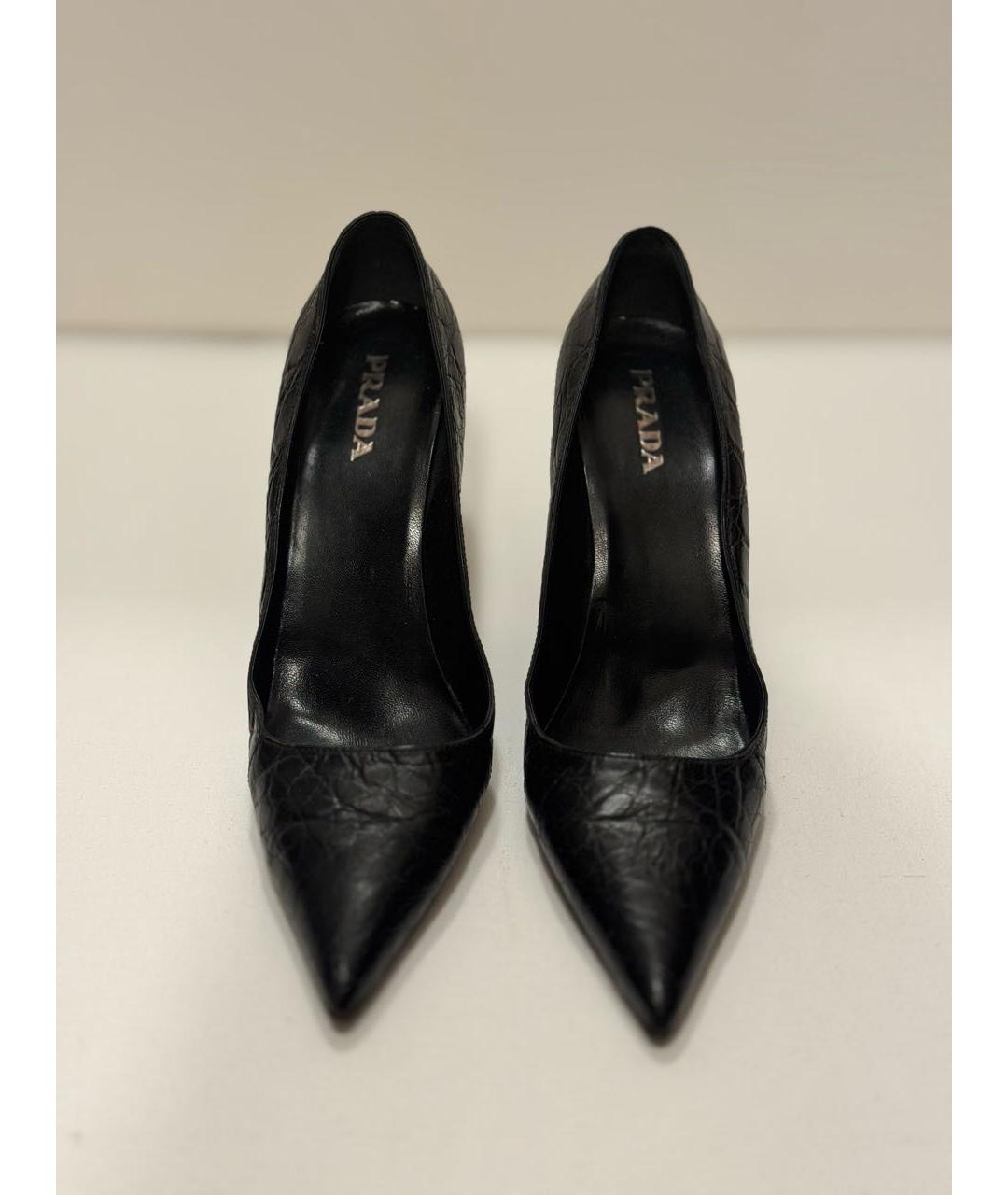 PRADA Черные кожаные туфли, фото 2