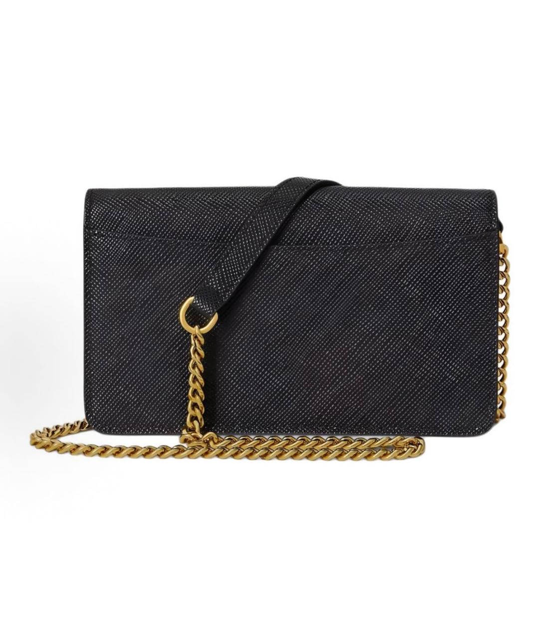 RALPH LAUREN Черная кожаная сумка через плечо, фото 3