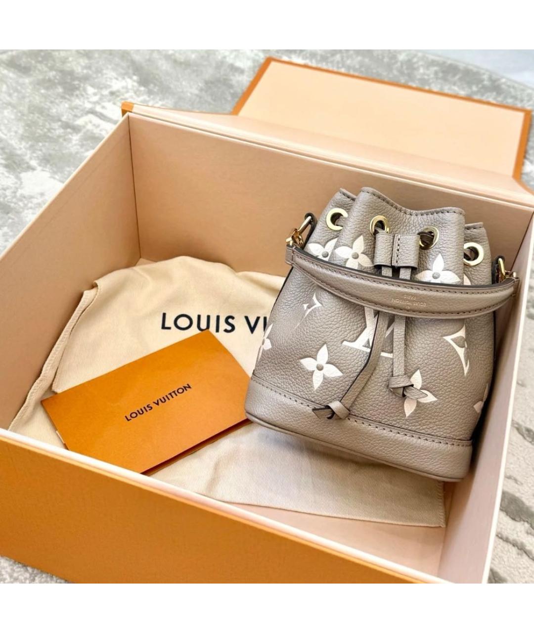 LOUIS VUITTON Серая кожаная сумка через плечо, фото 3