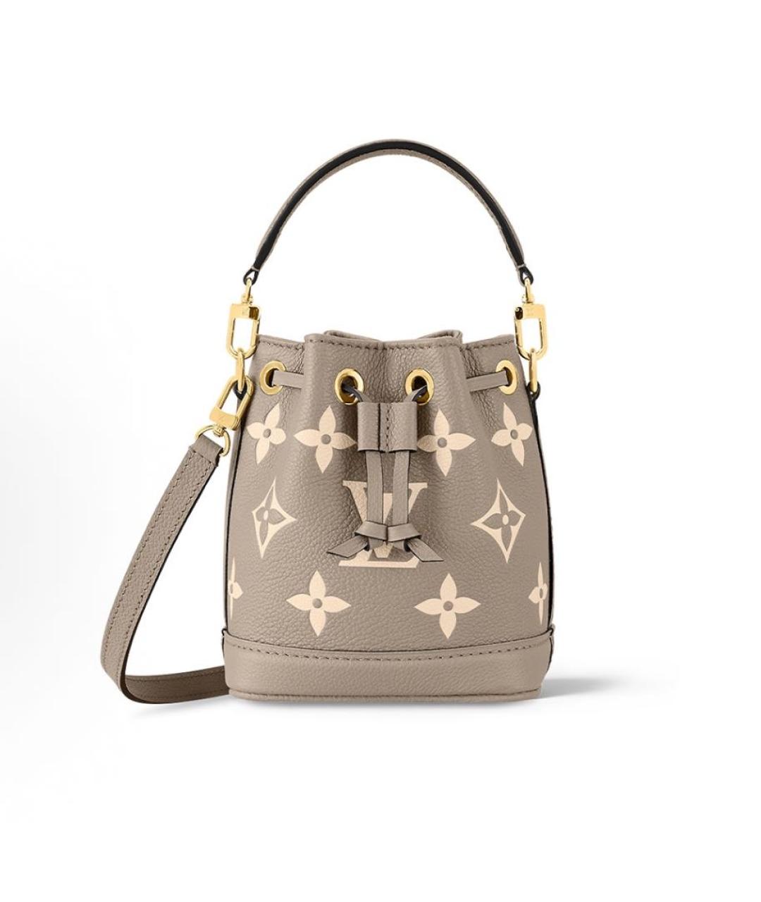 LOUIS VUITTON Серая кожаная сумка через плечо, фото 5