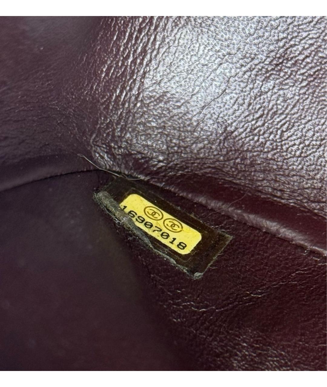 CHANEL Бордовая кожаная сумка через плечо, фото 8