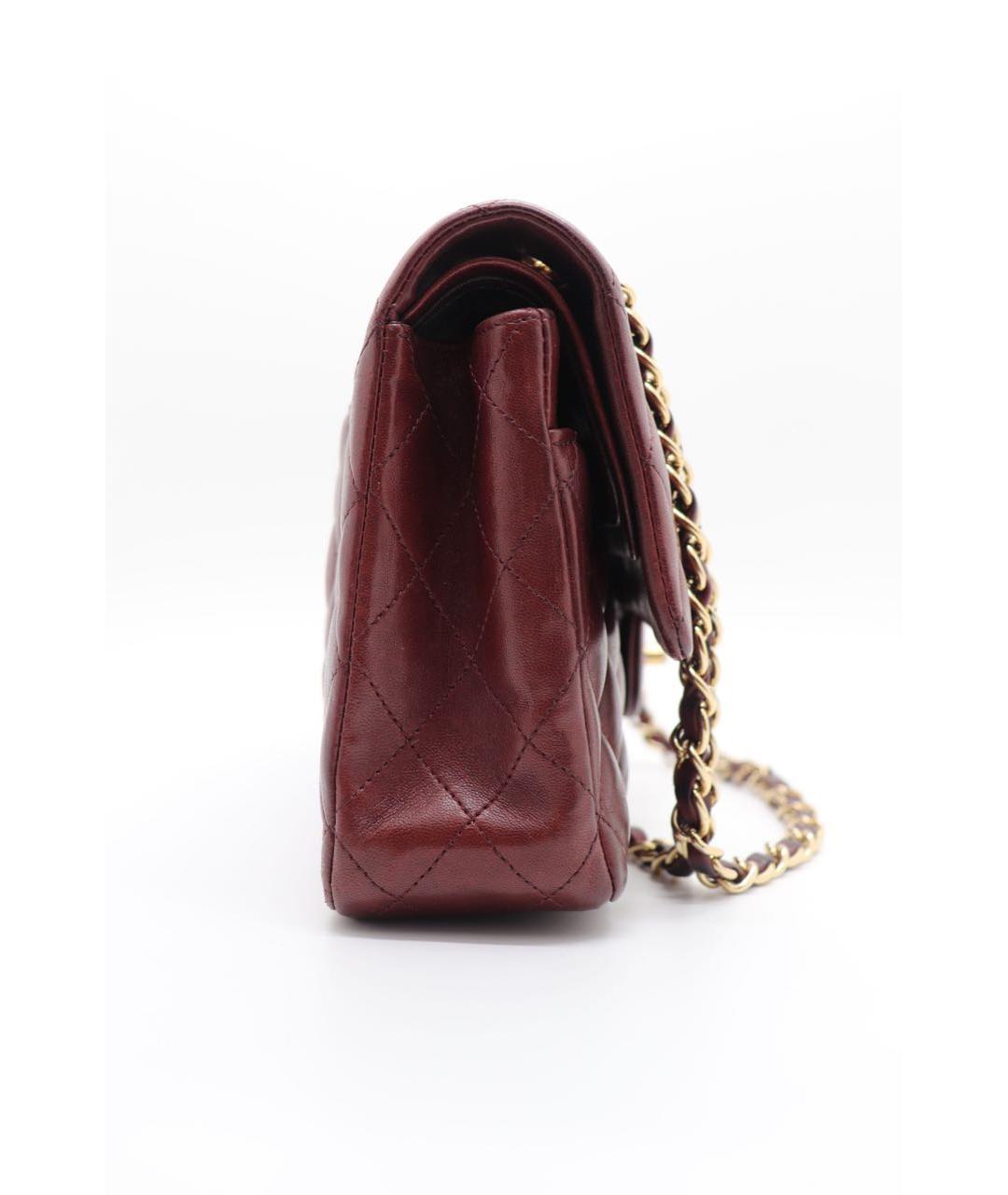 CHANEL Бордовая кожаная сумка через плечо, фото 2