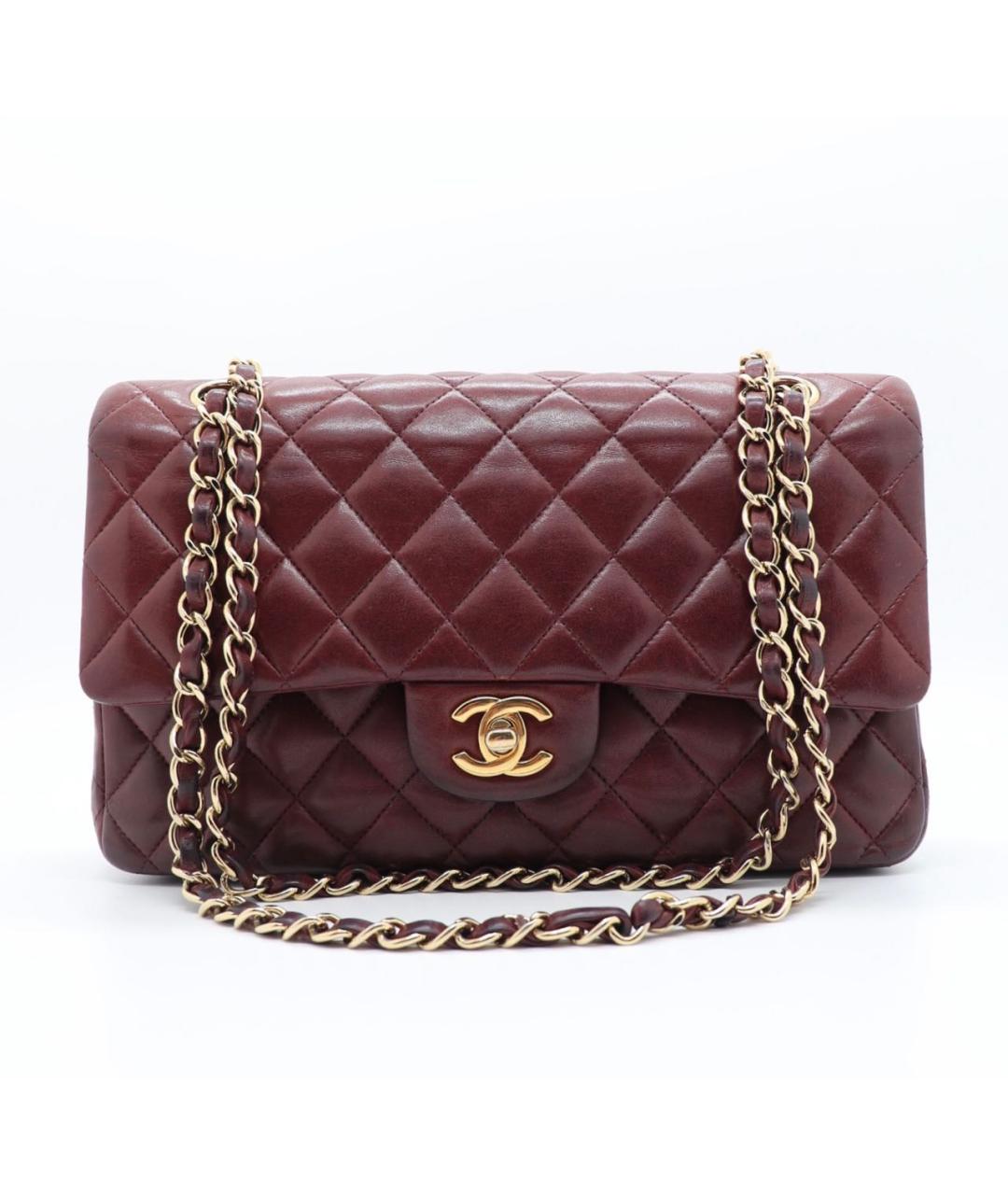 CHANEL Бордовая кожаная сумка через плечо, фото 9