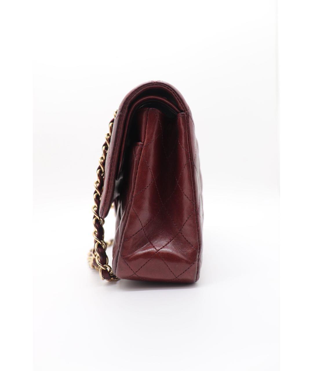 CHANEL Бордовая кожаная сумка через плечо, фото 4