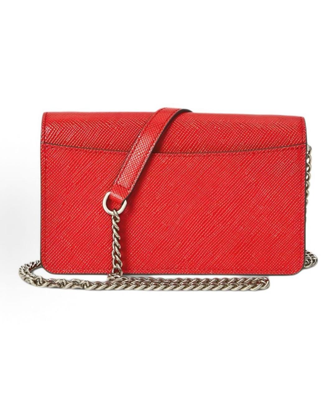 RALPH LAUREN Красная кожаная сумка через плечо, фото 3