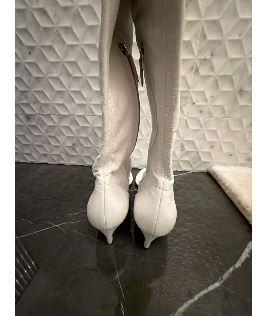 MIU MIU Белые кожаные сапоги, фото 4