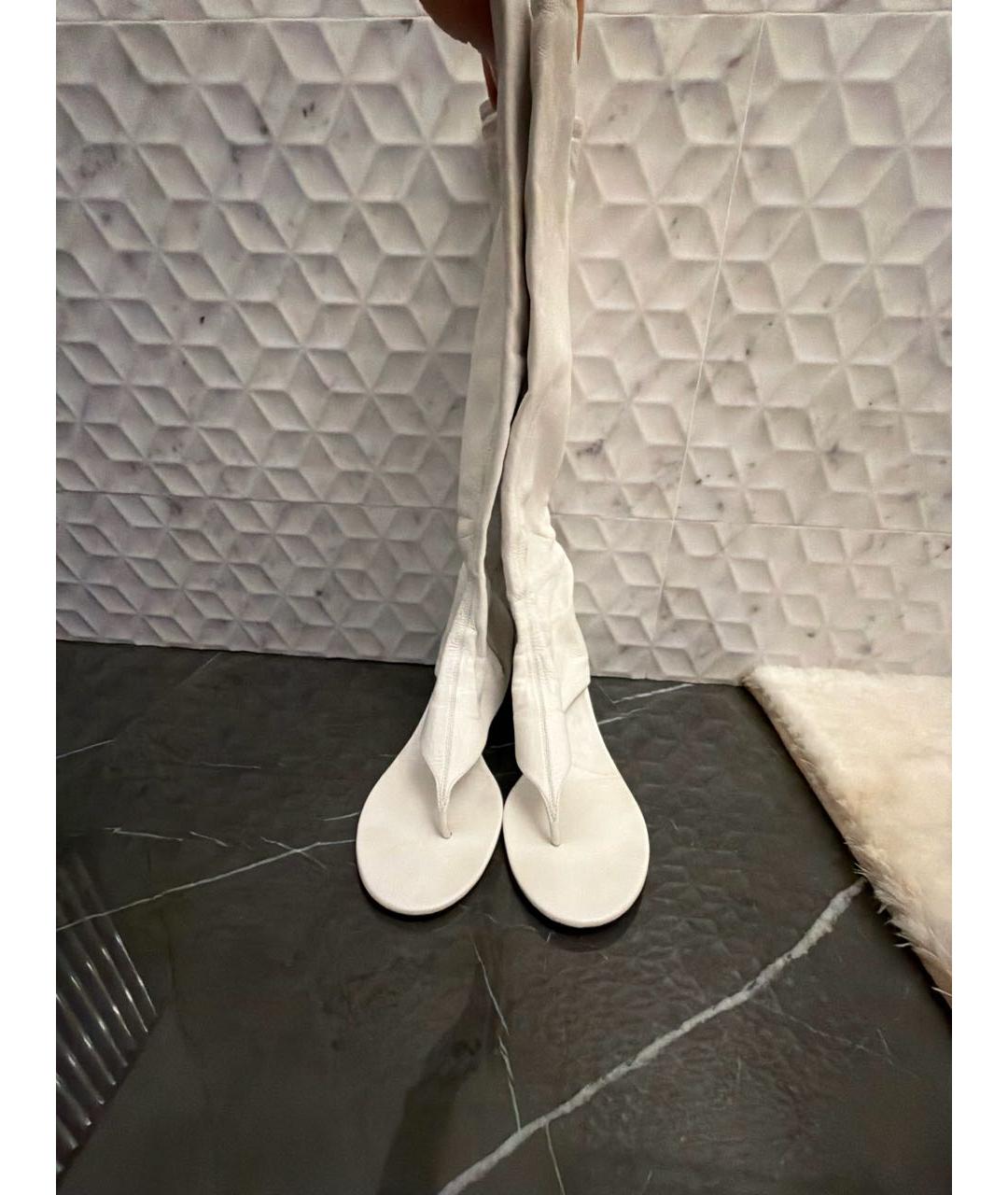MIU MIU Белые кожаные сапоги, фото 2