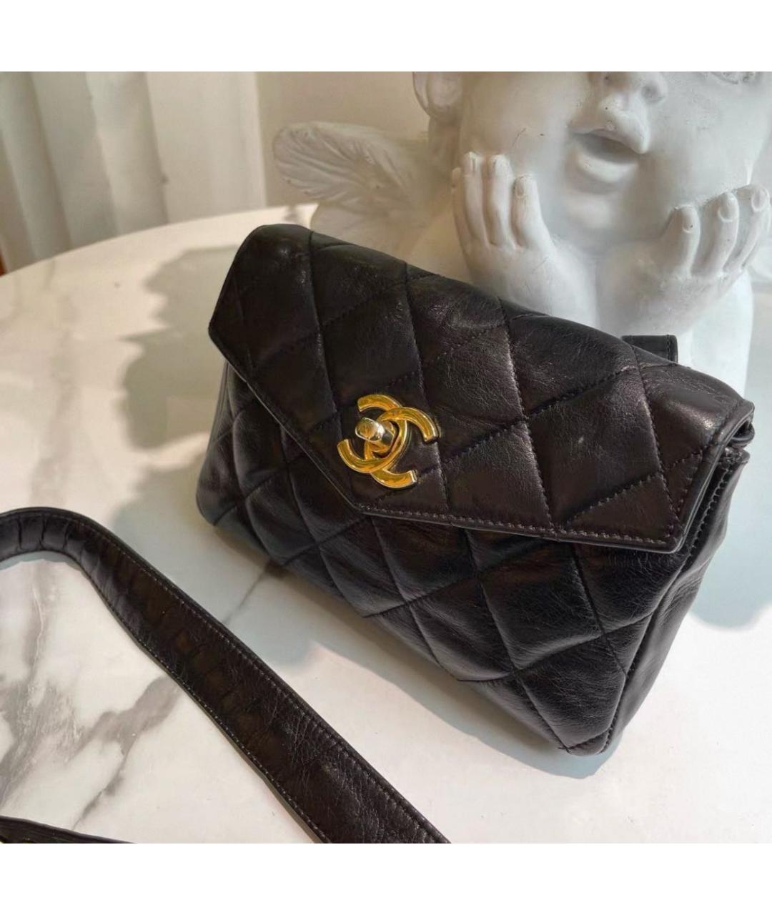 CHANEL Черная кожаная поясная сумка, фото 6
