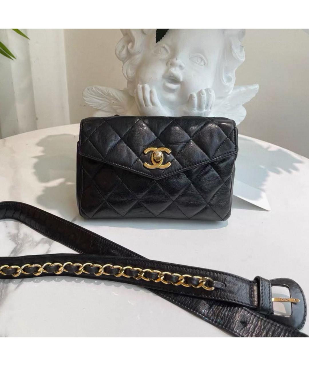 CHANEL Черная кожаная поясная сумка, фото 2