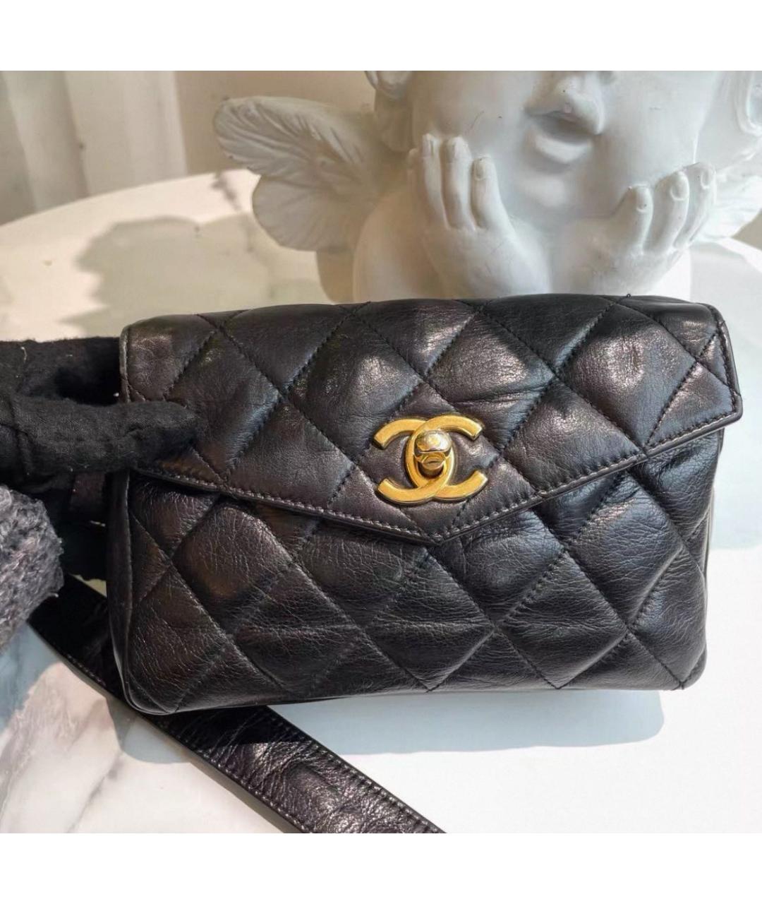 CHANEL Черная кожаная поясная сумка, фото 5