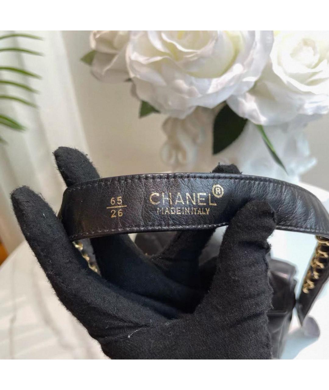 CHANEL Черная кожаная поясная сумка, фото 8