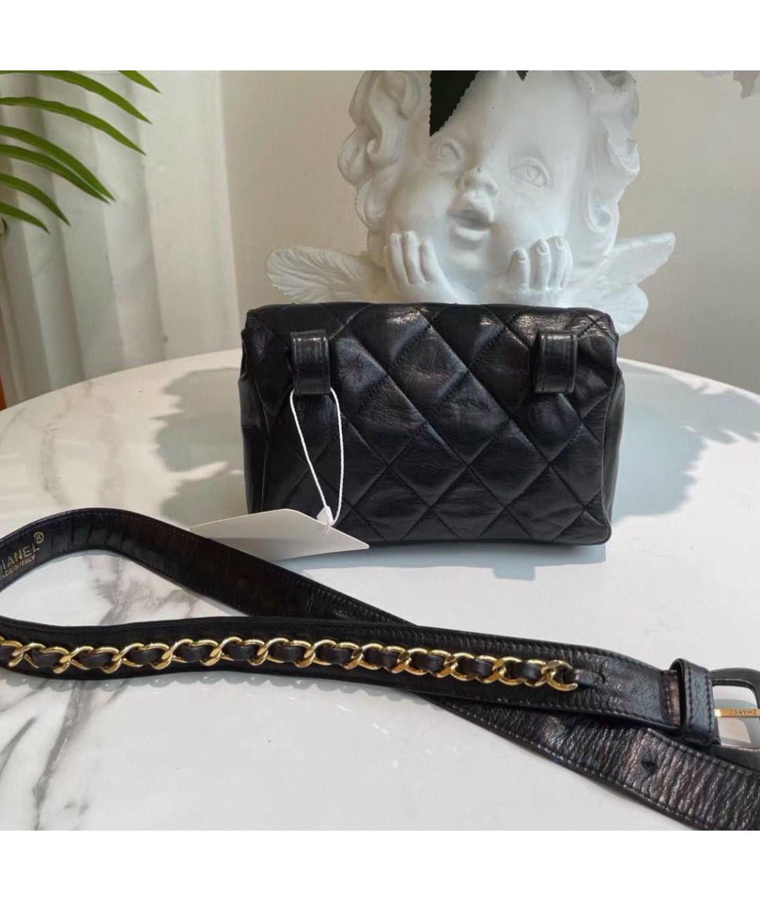 CHANEL Черная кожаная поясная сумка, фото 3