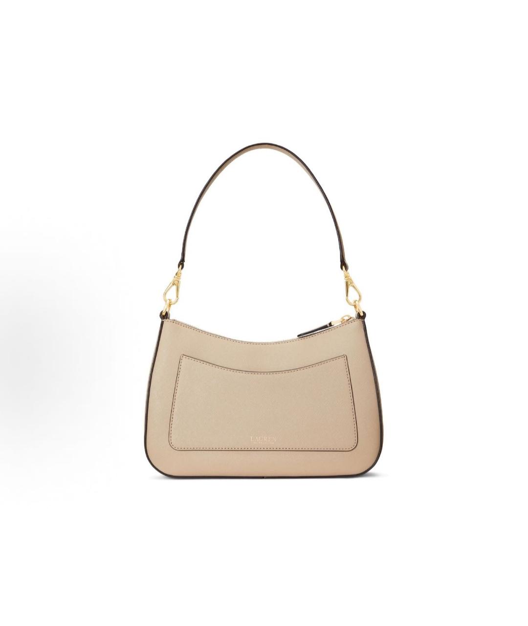 RALPH LAUREN Бежевая кожаная сумка через плечо, фото 3