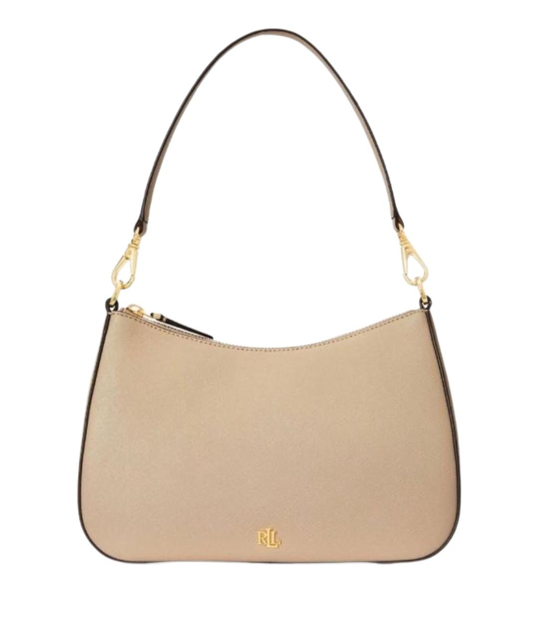 RALPH LAUREN Бежевая кожаная сумка через плечо, фото 1