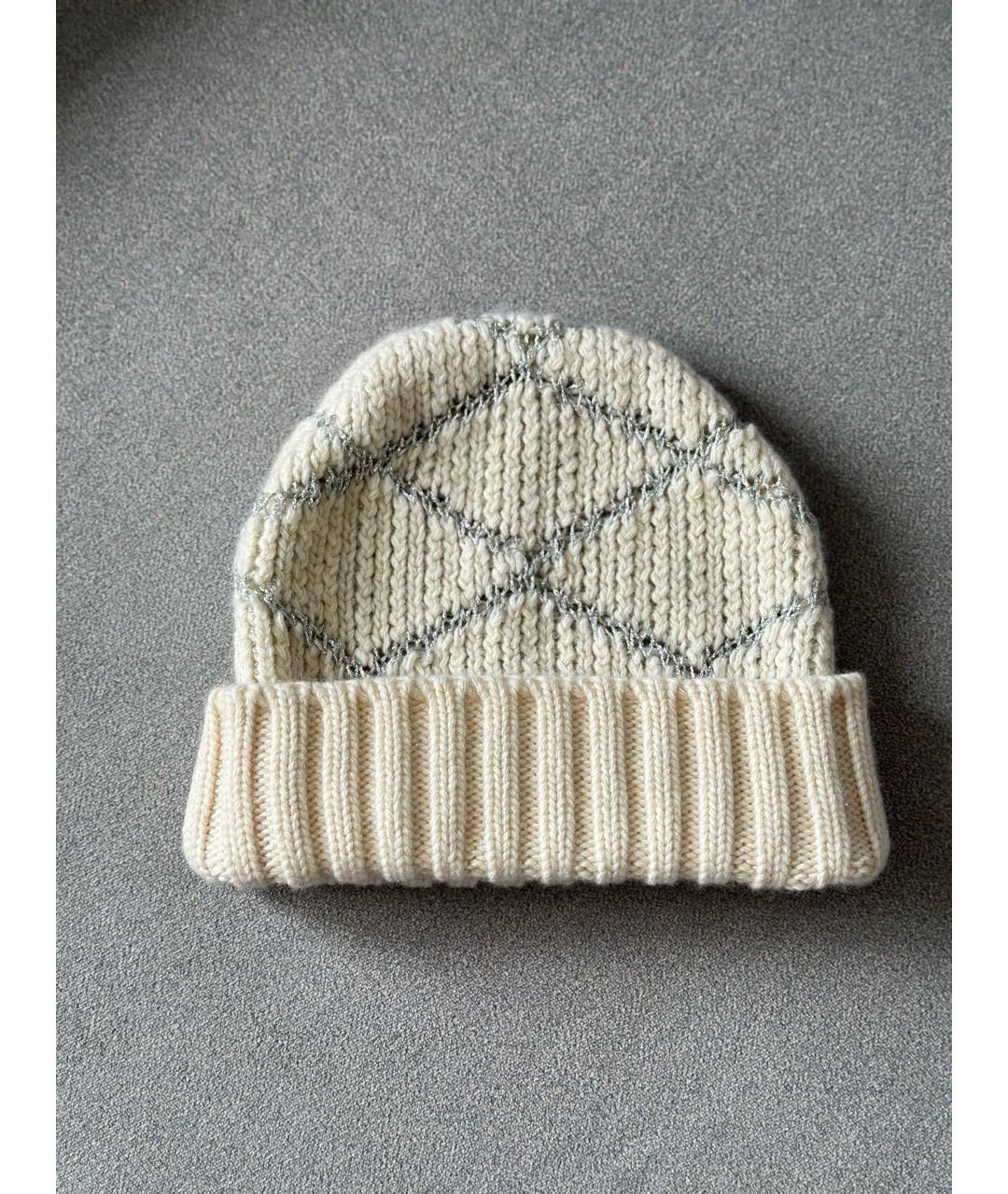 LOUIS VUITTON Белый шерстяной шарф, фото 4