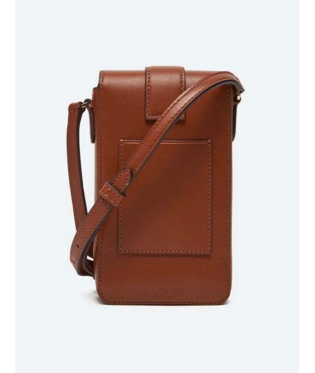 RALPH LAUREN Коричневая кожаная сумка через плечо, фото 2