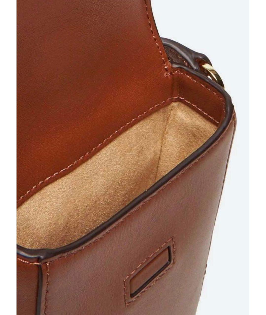 RALPH LAUREN Коричневая кожаная сумка через плечо, фото 4