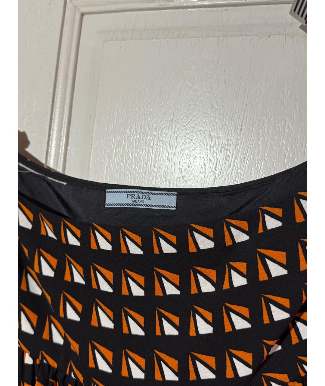 PRADA Черная шелковая юбка миди, фото 2