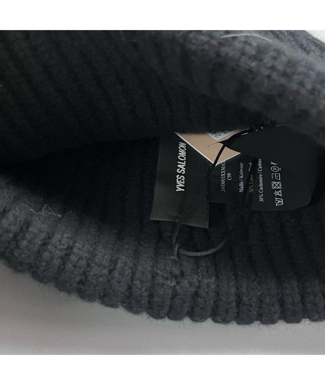 YVES SALOMON Черная шерстяная шапка, фото 2