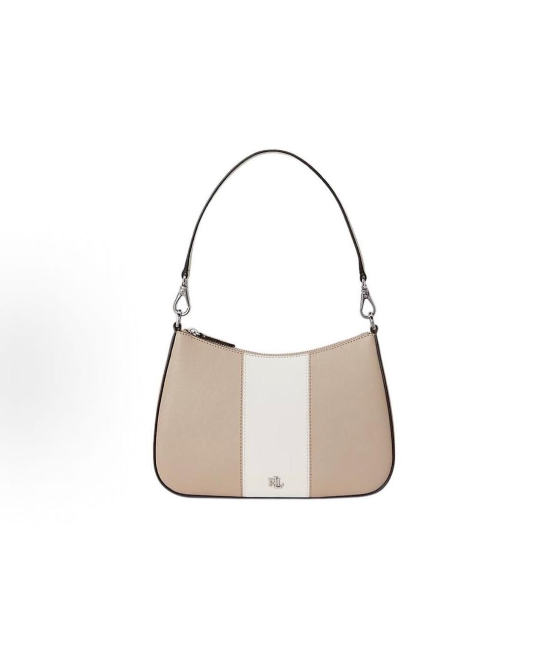 RALPH LAUREN Бежевая кожаная сумка через плечо, фото 6