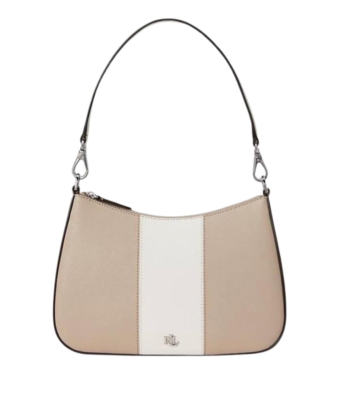 RALPH LAUREN Бежевая кожаная сумка через плечо, фото 1