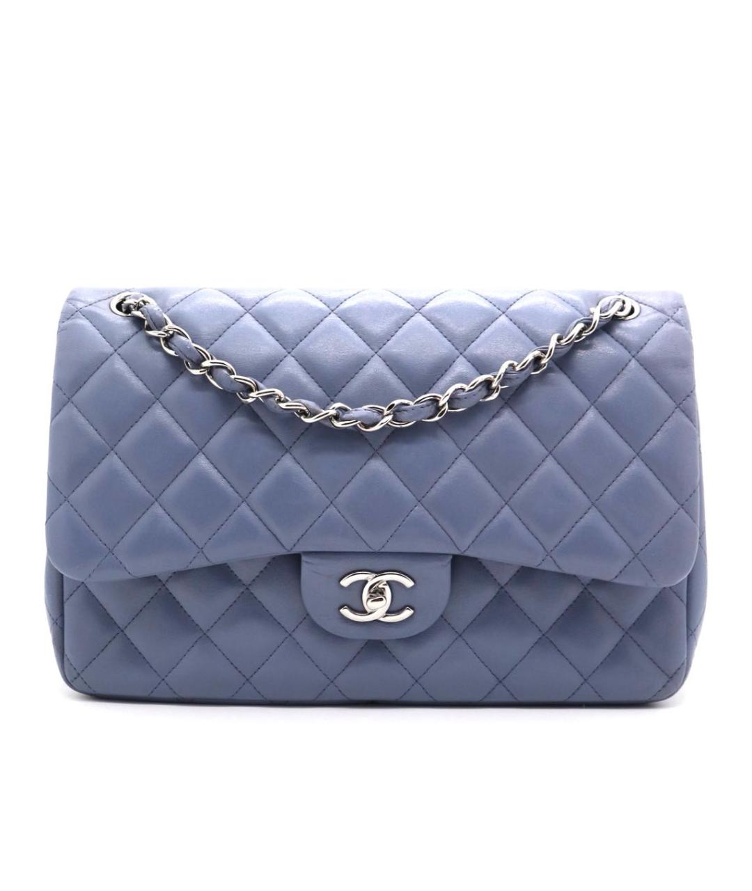 CHANEL Голубая кожаная сумка через плечо, фото 1