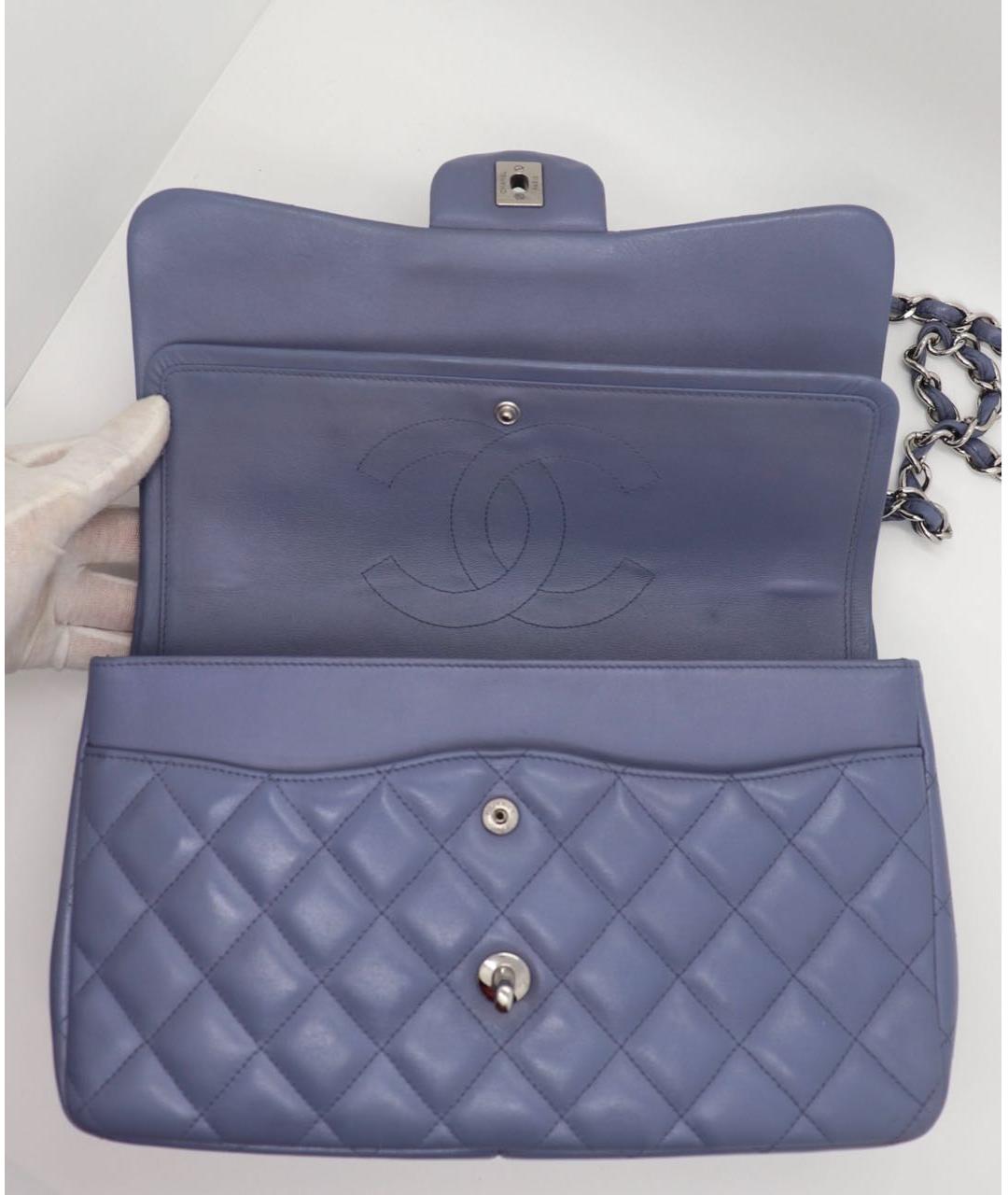 CHANEL Голубая кожаная сумка через плечо, фото 6