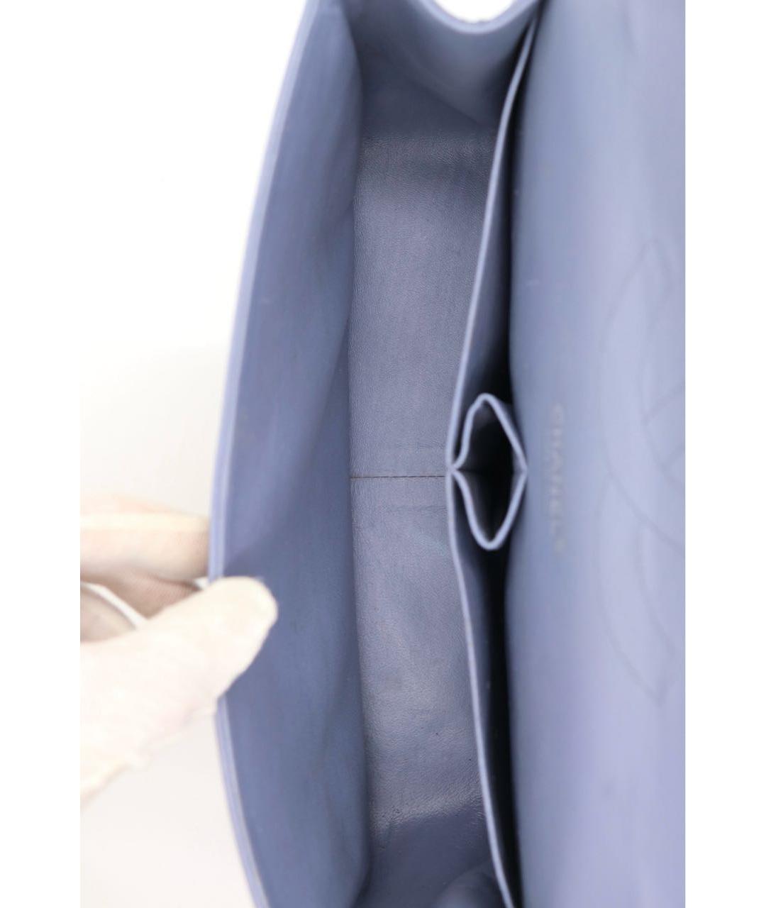 CHANEL Голубая кожаная сумка через плечо, фото 7