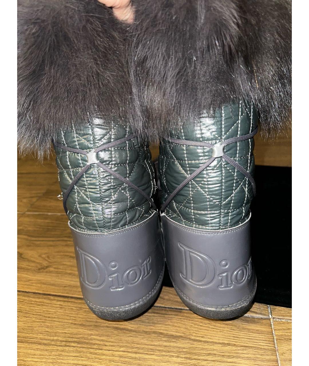 CHRISTIAN DIOR Антрацитовые сапоги из лакированной кожи, фото 5