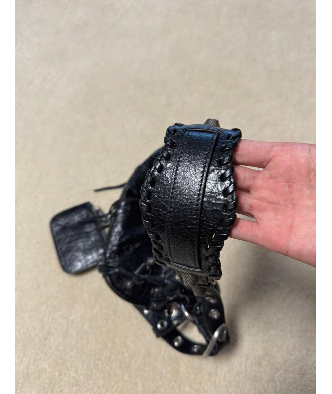 BALENCIAGA Черная кожаная сумка через плечо, фото 8