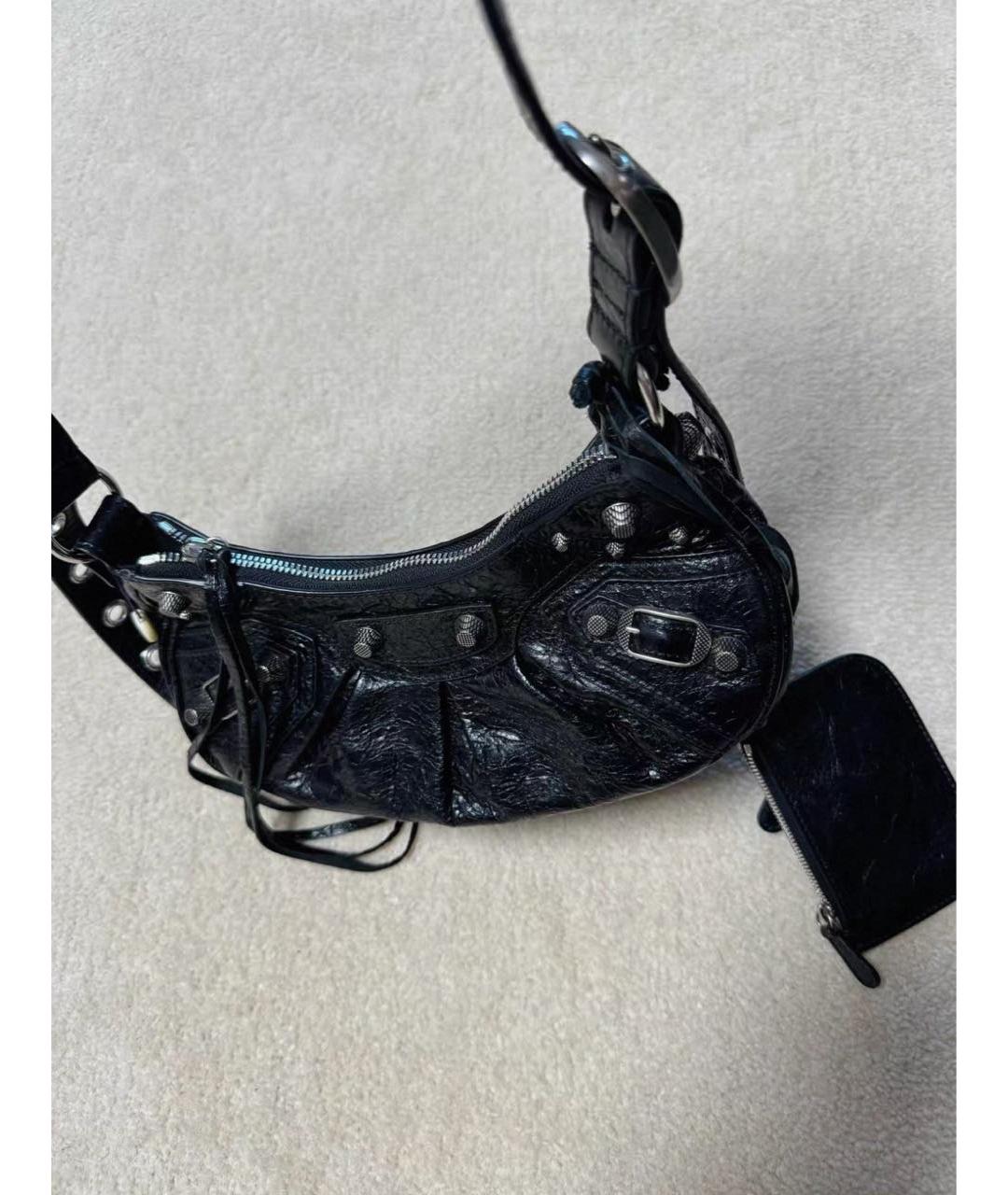 BALENCIAGA Черная кожаная сумка через плечо, фото 5