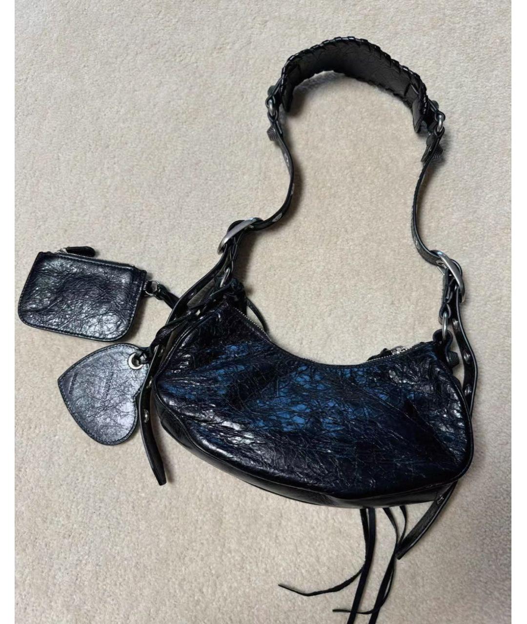 BALENCIAGA Черная кожаная сумка через плечо, фото 3