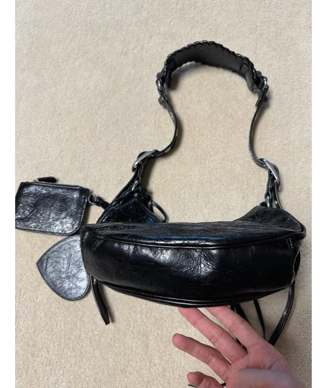 BALENCIAGA Черная кожаная сумка через плечо, фото 7