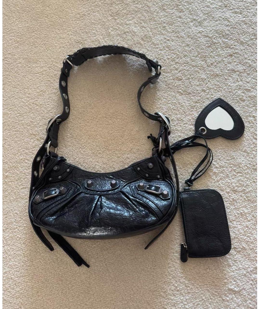 BALENCIAGA Черная кожаная сумка через плечо, фото 2