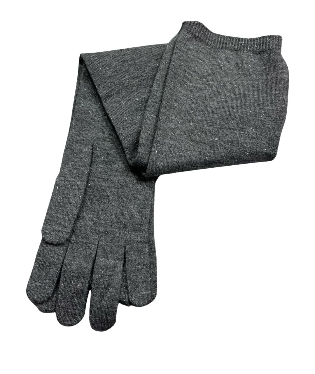 BRUNELLO CUCINELLI Серые кашемировые перчатки, фото 5