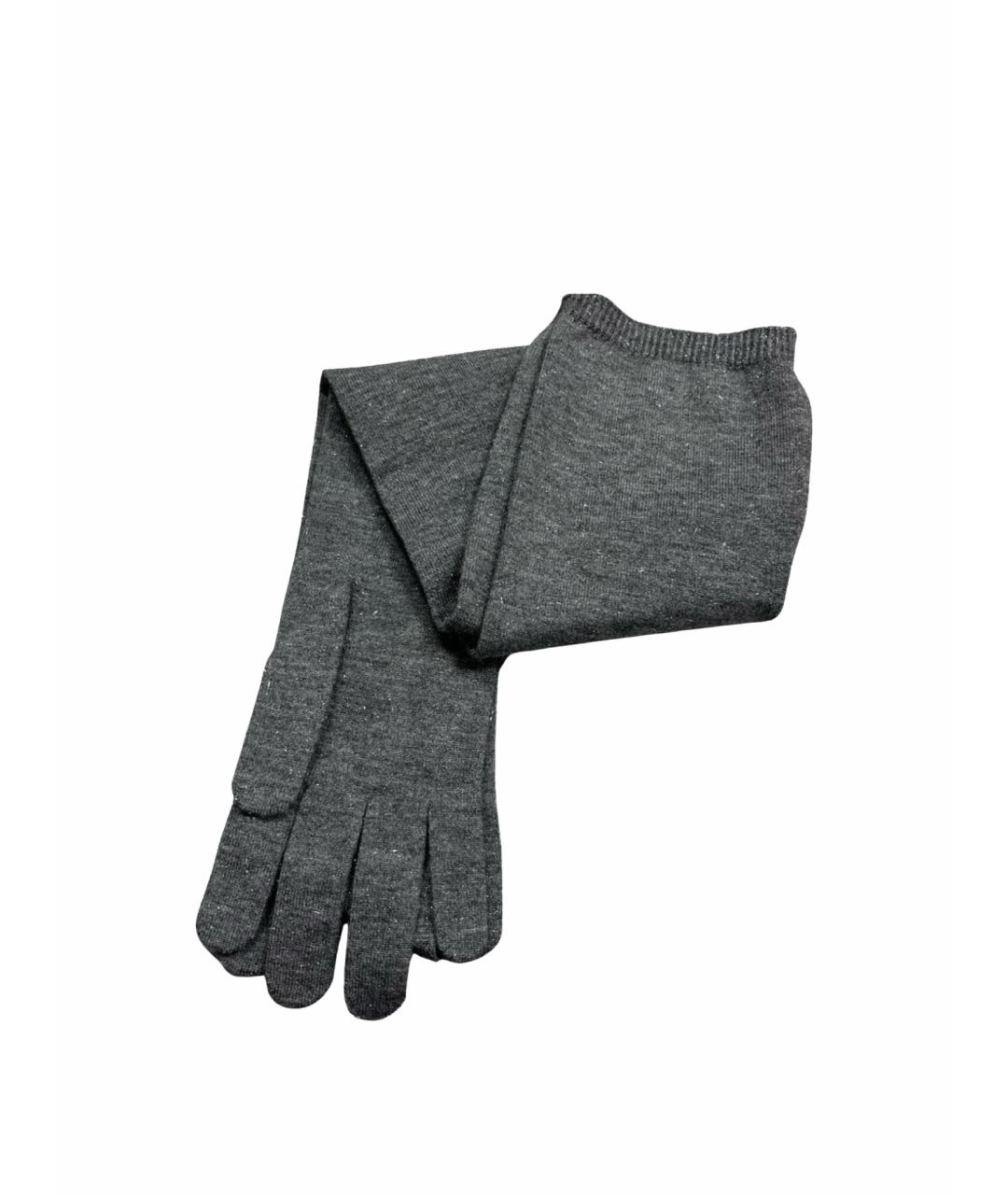 BRUNELLO CUCINELLI Серые кашемировые перчатки, фото 1