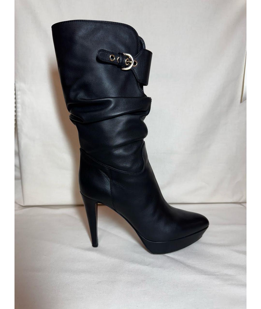 SERGIO ROSSI Черные кожаные сапоги, фото 8